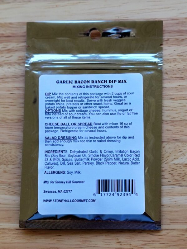 GARLIC BACON RANCH DIP MIX